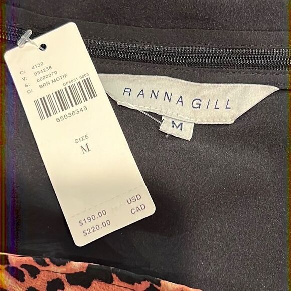 NWT Ranna Gill Anthropologie Floral Cutouts Leopard Print Midi Dress Medium - Picture 10 of 13